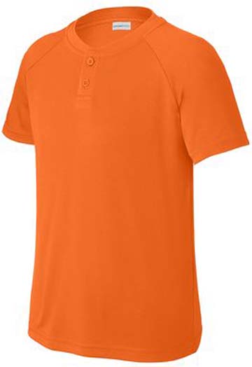 Sport-Tek® Youth 3.8-ounce 100% Poly Interlock PosiCharge® Competitor™ 2-Button Short Sleeve Performance Henley Shirt